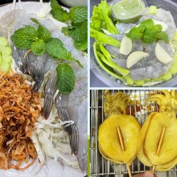 กุ้งแช่น้ำปลา หมึกย่าง-ศาลากลาง บางกรวย