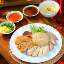 ข้าวมันไก่สองใจ+ตับ(พิเศษ)