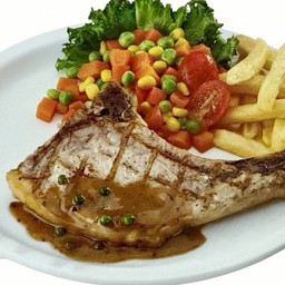 สเต๊กหมูพอร์คช็อพ+FF