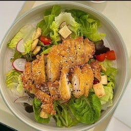 สลัดไก่กรอบ (oil free)