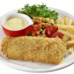 สเต๊กปลาทอด+FF