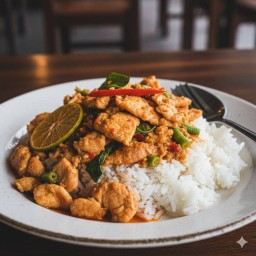 ข้าวผัดพริกแกงไก่