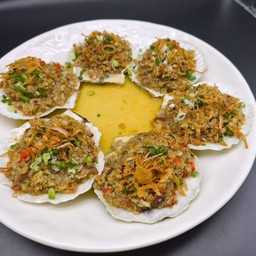 หอยเชลล์ญี่ปุ่นนึ่งกระเทียมXO 扇贝蒸蒜XO酱