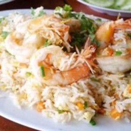 KK01.86 ข้าวผัดกุ้ง 300 กรัม รวม ไข่ 4ฟอง ข้าวสวย 500 กรัมแล้ว  /จานใหญ่