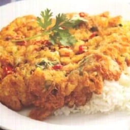 ไข่เจียวแหนมราดข้าว