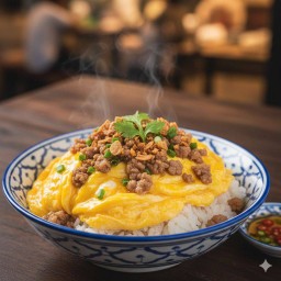 ข้าวไข่ข้นหมูสับกระเทียม