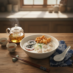 โจ๊กหมูไข่เยี่ยวม้า