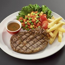 สเต๊กเนื้อ250g (โปรดระบุระดับความสุก)