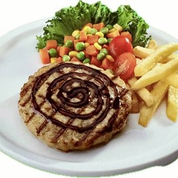 สเต๊กไก่บด+FF