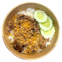 ข้าวเนื้อกระเทียม