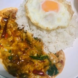 ข้าวราดหอยลายผัดน้ำพริกเผา