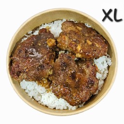 ข้าวหน้าเนื้อแฮมเบิร์กออสเตรเลีย (ซอสพริกไทยดำ XL)