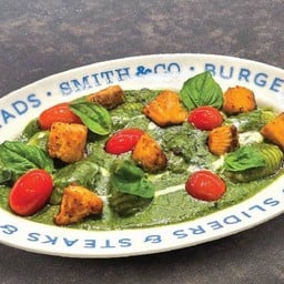 Gnocchi Salmon Pesto sauce