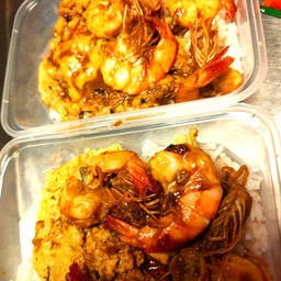 ข้าวไข่ข้นมันกุ้ง+กุ้งกระเทียม2