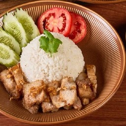 ข้าวราดหมูตะไคร้ย่าง