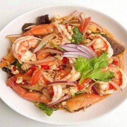 ยำตะไคร้กุ้งสด