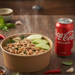 ข้าวกะเพรา + โค้ก 180 ml.