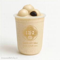 น้ำเต้าหู้ปั่น+บัวลอยงาดำ