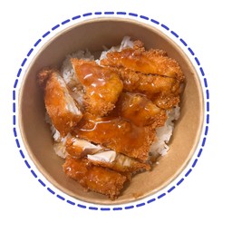 ข้าวไก่ทอดราดซอสน้ำปลา