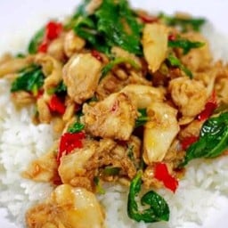 กระเพราออกไก่