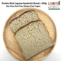 ขนมปังแซนวิชเลกูมโปรตีนสูง | ไม่มีถั่วเหลือง นัทฟรี กลูเตนฟรี วีแกน เจ | ~200ก