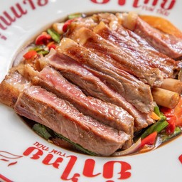 ยำเนื้อซูวีย่าง(สันนอกเคี้ยวมันส์) #ปลาร้าคุณนาย