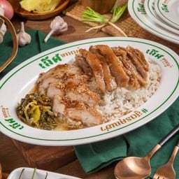 ข้าวขาหมู + คอหมูคลุกฝุ่น