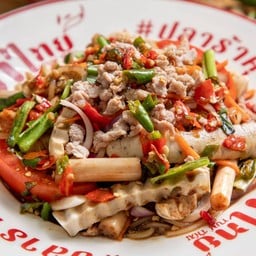ยำเส้นเล็ก หมูยอ หมูสับ
