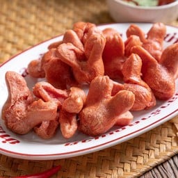 ไส้กรอกแดงทอด น้ำจิ้มหวาน