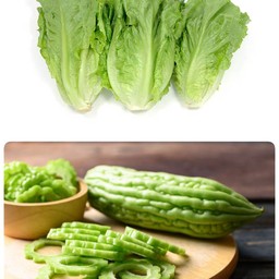 ชุดผักแกล้ม มะระและผักกาดหอมกร๊อบกรอบ ทานคู่กับทะเลดอง กุ้งแช่น้ำปลา