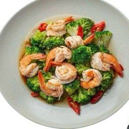 ผัดบล็อคโคลี่กุ้งสด