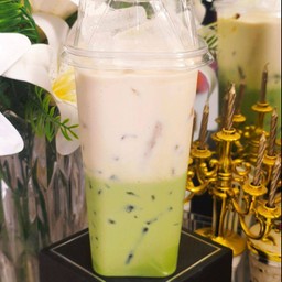 มะพร้าวนมสด + ชาเขียว เย็น