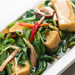 เต้าหู้ผักบุ้งน้ำแดง