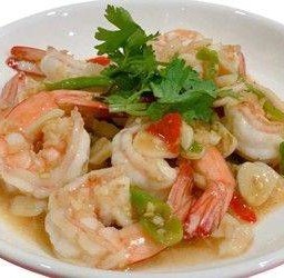 กุ้งผัดพริกขื้หนูสด