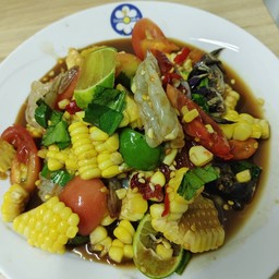 ตำข้าวโพดกุ้งสด