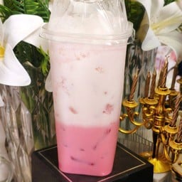 มะพร้าวนมสด + นมชมพู เย็น