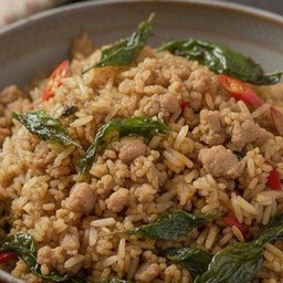 ข้าวผัดกระเพราไก่คลุก