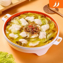 ปลาต้มผักกาดดองรสต้นหอม สำหรับคนเดียว