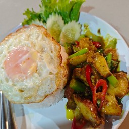 ข้าวเครื่องแกงหมูกรอบ+ดาว