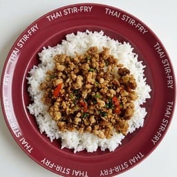 [แยกกับ]หมูสับผัดพริกเกลือ+ข้าวหอมมะลิ