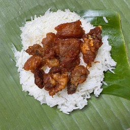 ข้าวเหนียว + หมูทอด