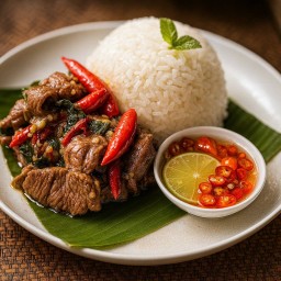 โปรกระเพราเนื้อน่องลายจักรพรรดิ์