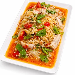 ยำมาม่า/ยำวุ้นเส้น หมูยอ+หมูสับ(ระบุเส้น)