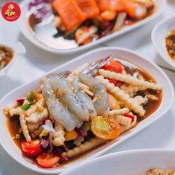 ตำยอดมะพร้าวอ่อนกุ้งสด