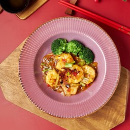 กุ้งผัดซอสXO