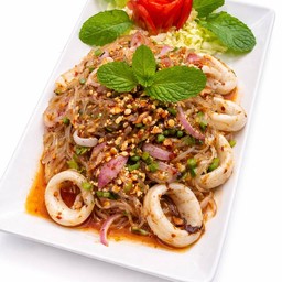 ลาบวุ้นเส้นปลาหมึก