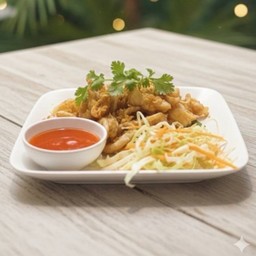 ปลาหมึกทอดกระเทียม