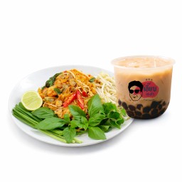 [เซตสุดฮิต] ขายถึง 19ธันวานี้เท่านั้น!- ผัดไทยหอยลายพริกเผา + ชานมฮกเกี้ยน  แก้วเล็ก S