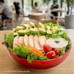 สลัดอะโวคาโด สูตรน้ำสลัดงาญี่ปุ่น (ใจ)