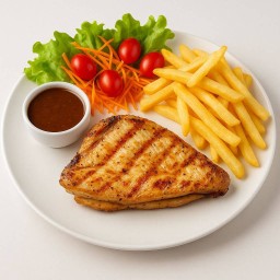 สเต็กอกไก่พริกไทยดำ Black Peppered Chicken